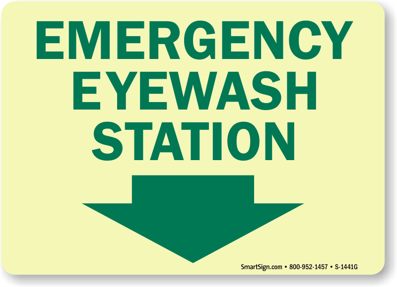 Emergency Eyewash Station Sign - Smartsign Safety First - Eye Wash Fountain, Plastic (800x579)
