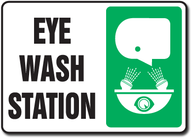 Eyewash Station - Accuform Signs 10" X 14" Black, Green And White 0.055" (400x400)