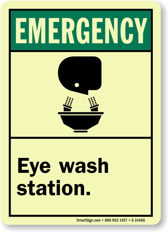 Emergency Eye Wash Station Sign - Smartsign By Lyle S2-0585-al-10 Emergency - Eye Wash (579x800)