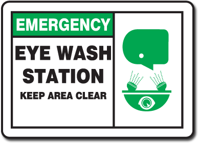 Printable Eye Wash Station Sign - Accuform Mfsd928vp 7" X 10" Plastic Sign: Emergency (400x400)