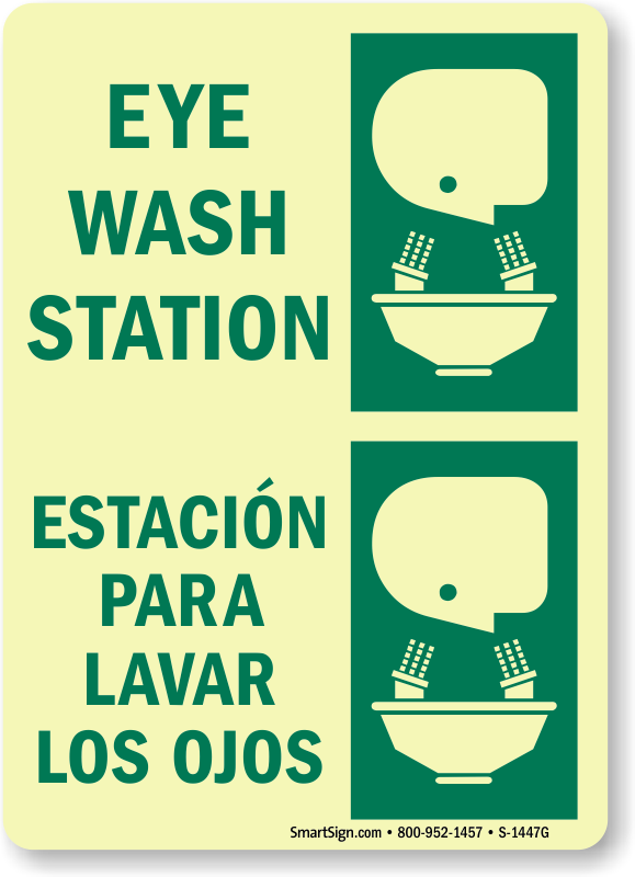 Zoom - Buy - Smartsign Eye Wash Station With Graphic, Aluminum Sign, (579x800)