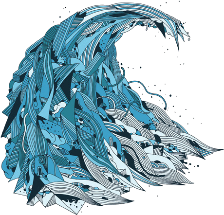 Waves Clipart - Graphic Wave Design (500x473)
