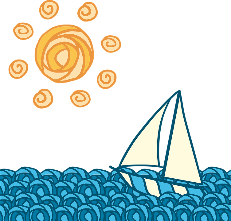 Nautical Waves Cliparts 21, - Journey From Boat Graphic (752x720)