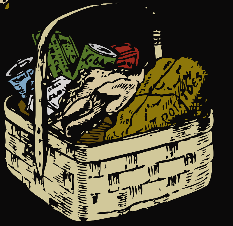 Gift Basket Clipart Holiday Food Baskets Clipart - Food Basket Tote Bag, Adult Unisex, Natural (800x779)