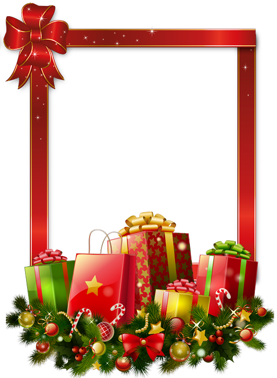 Regalos Navideños - Christmas Frame Design Png (563x768)
