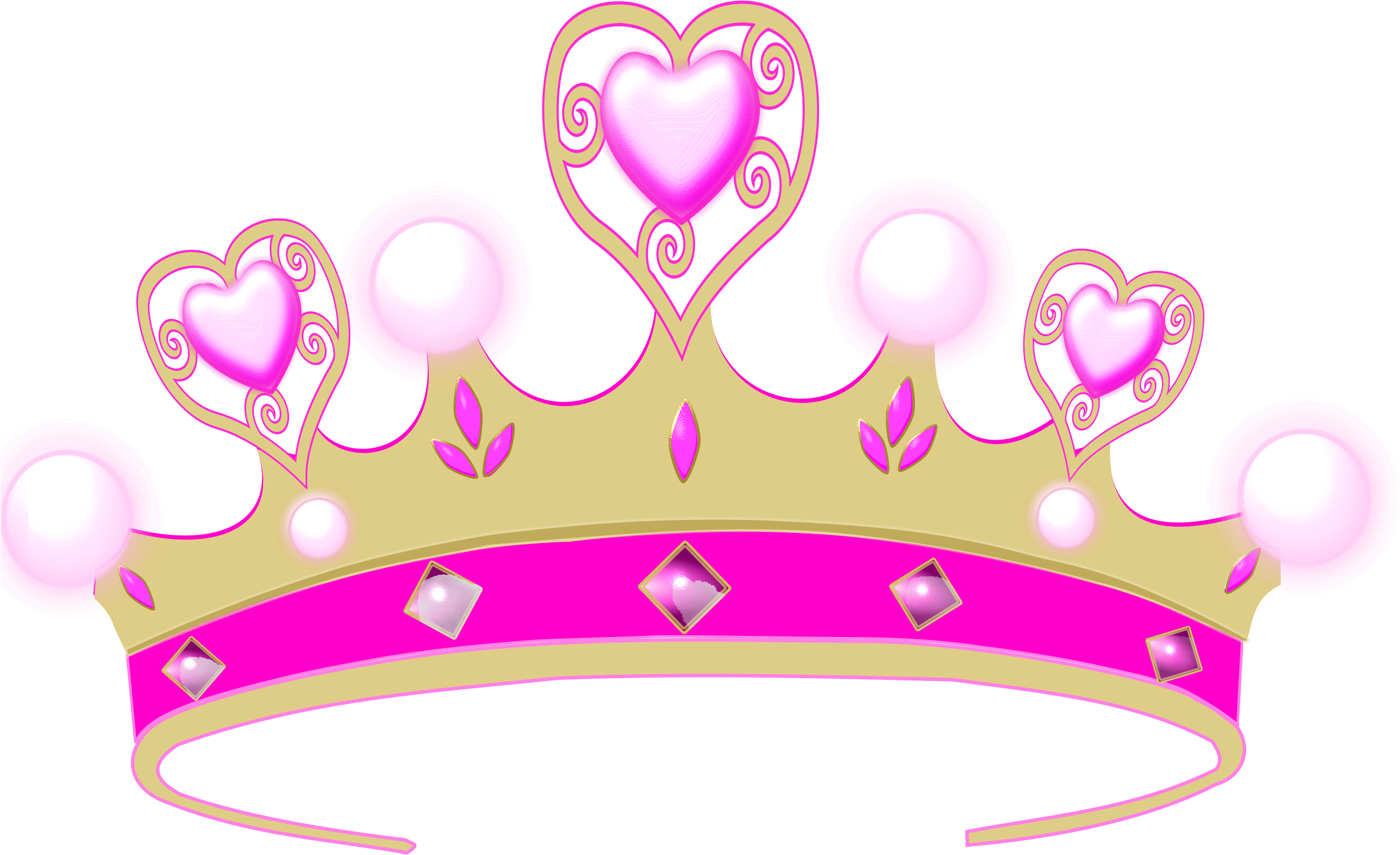 Pink Crown Clip Art - Pink Crown Clip Art (2400x1454)