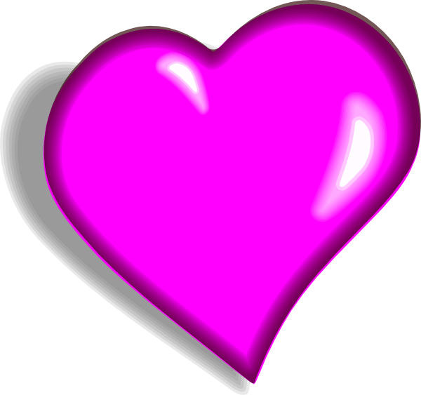 Hot Pink Heart Png (600x563)