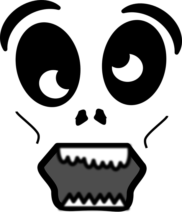 Horror Clipart Shocked Face - Cartoon Zombie Face Png (617x720)