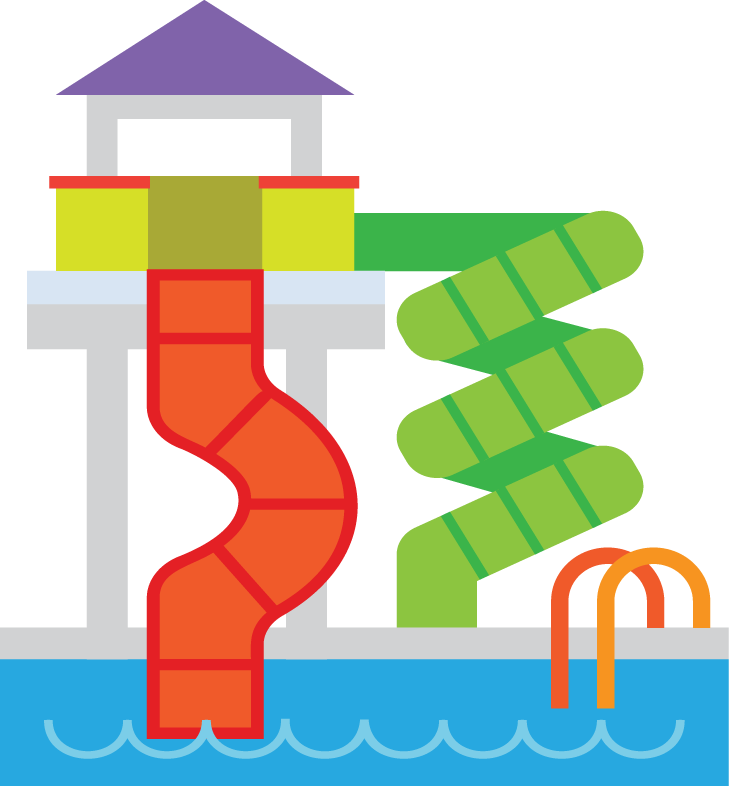 Parks & Recreation - Clip Art Of Water Slide (729x786)