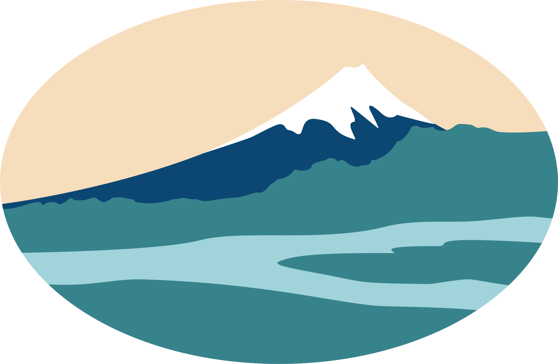 Fuji Overlooking The Three Rivers, Based Off A Hokusai - Hokusai (1800x1175)