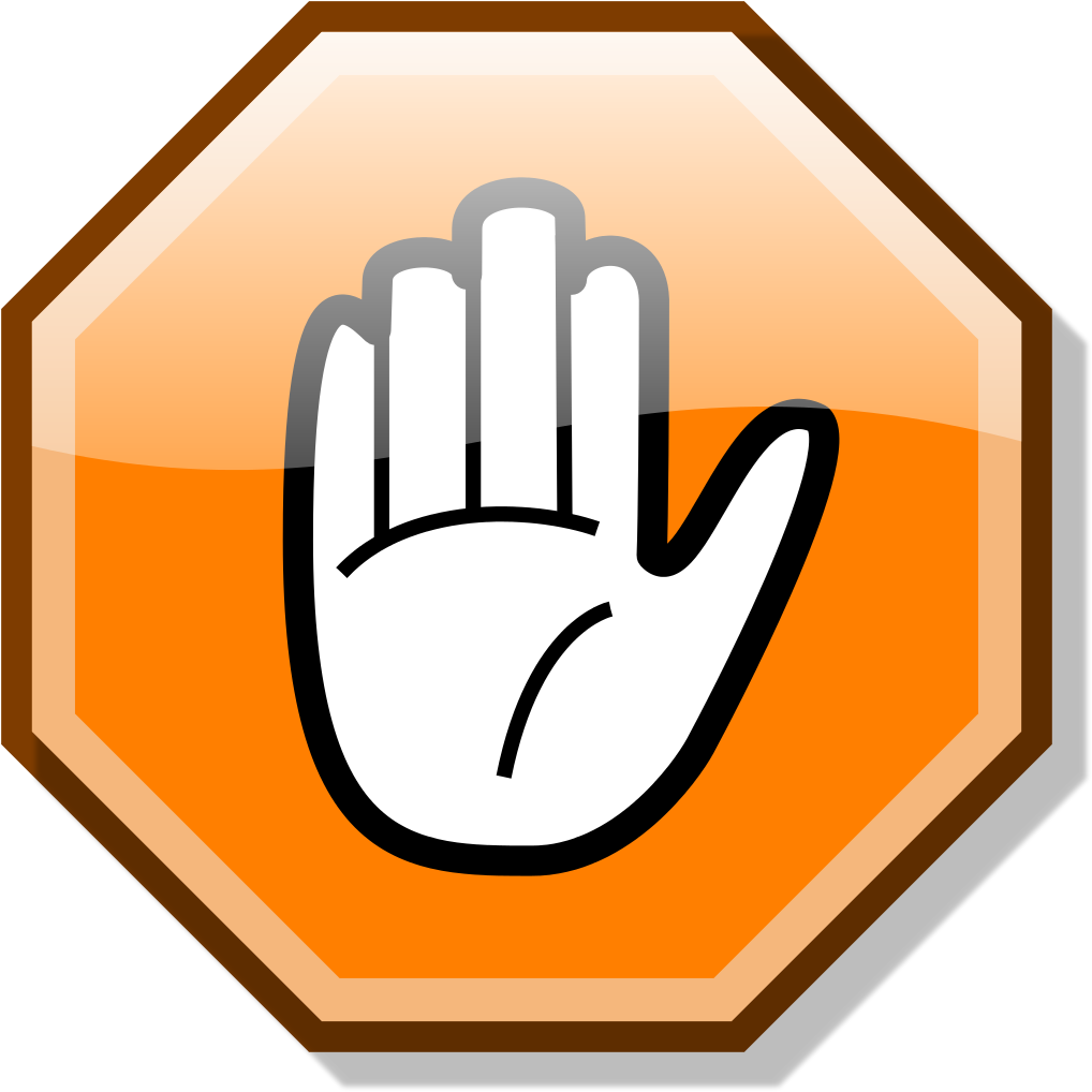 Stop Hand Nuvola Orange - Orange Stop Hand (1024x1024)