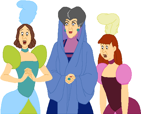 ¿esto Cómo Se Explica ¿el Príncipe Miraba Al Escote - Cinderella Evil Stepmother And Stepsisters (464x376)