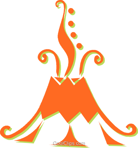 Volcano Clipart Transparent - Black And White Volcano (449x480)