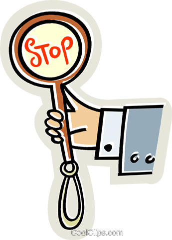 Hand With Stop Sign Royalty Free Vector Clip Art Illustration - Hand With Stop Sign Royalty Free Vector Clip Art Illustration (345x480)