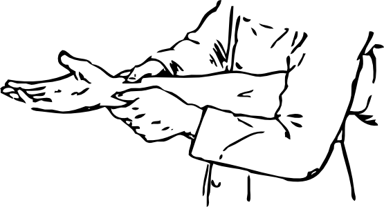 Digital Compression To Stop Bleeding Black White Line - Clip Art (555x300)