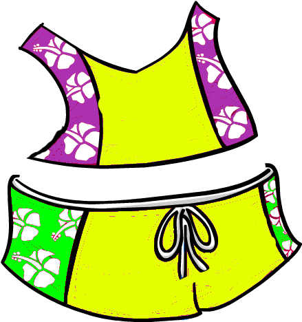 Grren, Yellow And Purple Bathing Suit - Grren, Yellow And Purple Bathing Suit (455x467)