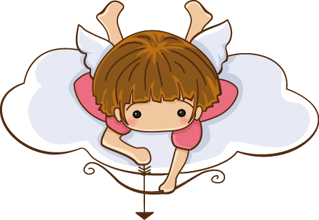 Little Angel Aiming Kids Sticker - Querubin Dibujo A Color (462x319)