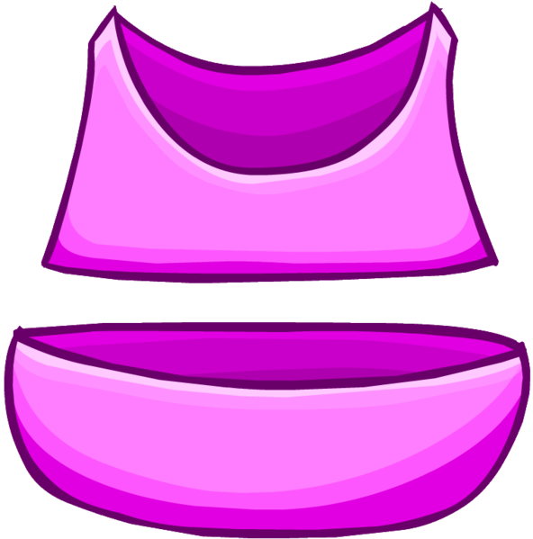 Purple Bikini - Pink Bikini Club Penguin (592x599)
