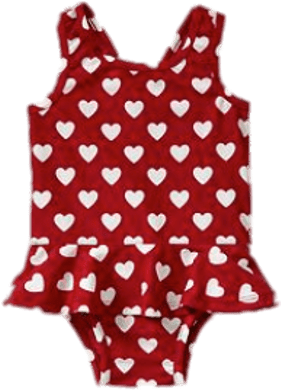 Swimming Suit With Little Hearts - Vestidos De Baño Enterizos Para Niña (400x400)