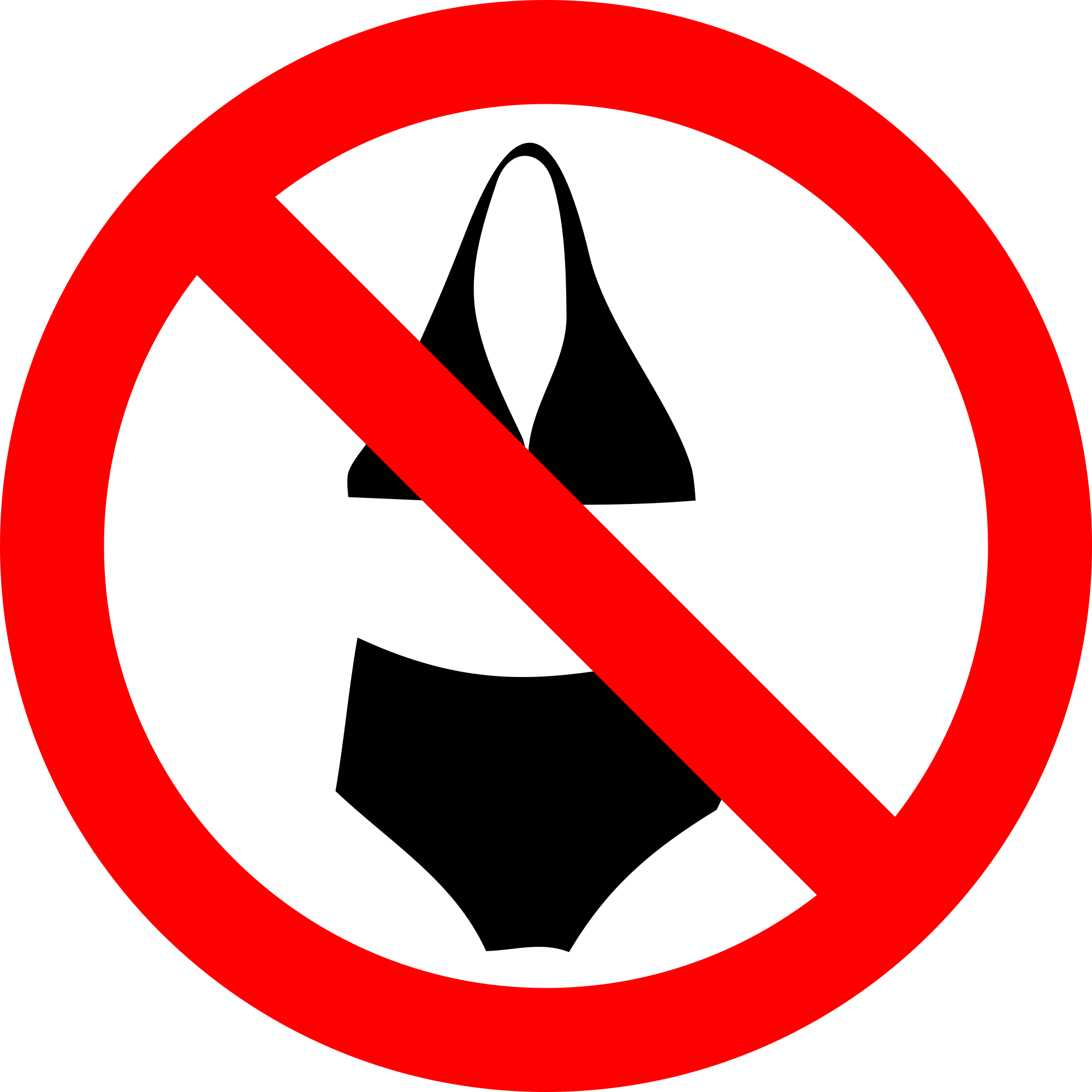 File - Nobikini - Svg - No Swimming Suit Sign (2000x2000)