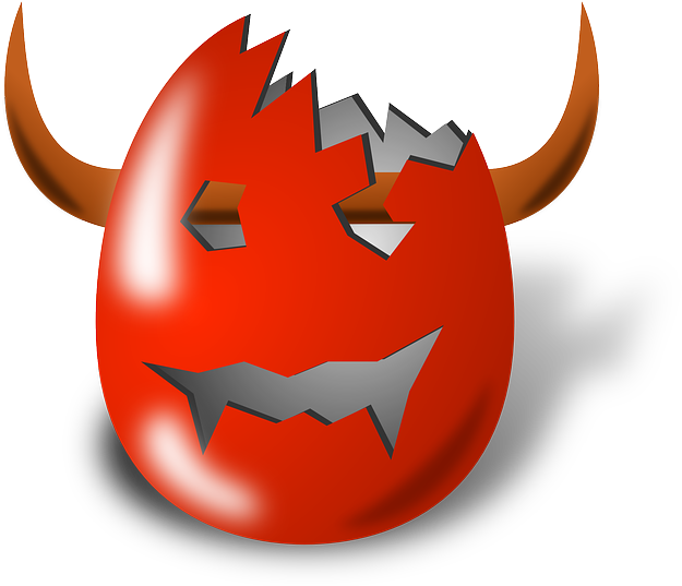 Red, Cartoon, Eggs, Egg, Easter, Broken, Devil, Horns - Easter Egg Decorating Ideas (640x536)