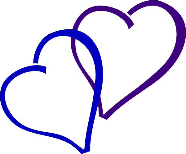Blue And Purple Heart Clip Art At Clker - Blue And Purple Heart (600x498)