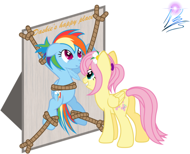 Ashies Happy Place Rainbow Dash Fluttershy Applejack - My Little Pony Tickled (680x510)