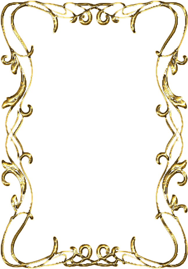 Gold Scroll Clip Art - Golden Frame Transparent Background (1024x1024)