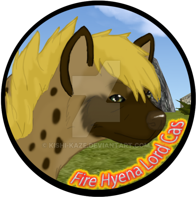 Fire Hyena Lord Cas By Kaze The Alien - Cartoon (900x656)