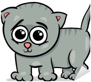 Baby Cat Kitten Cartoon Illustration Sticker • Pixers® - Haustiere Comic (400x400)