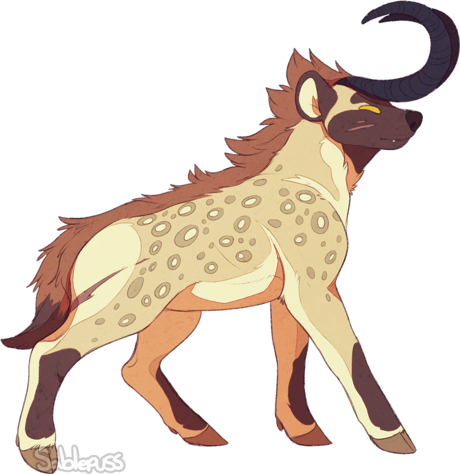 Zuri, Spotted Hyena Deer, Female - Cartoon (939x967)