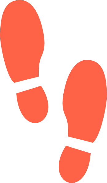 Shoe Print Coral Clip Art At Clker - Clip Art Foot Prints (348x595)