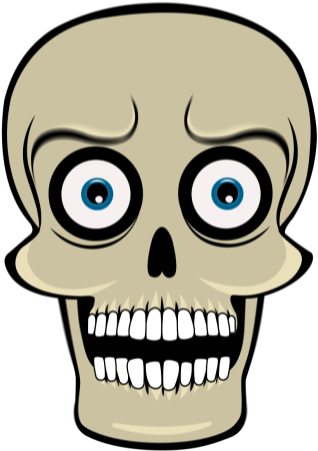 Animated Fun Skull Stickers Halloween Messages Sticker-7 - Skull (618x618)