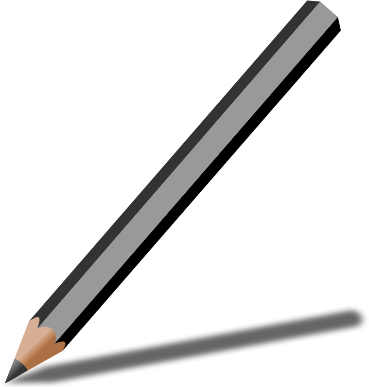 1 - Gray Pencil Clipart (771x800)