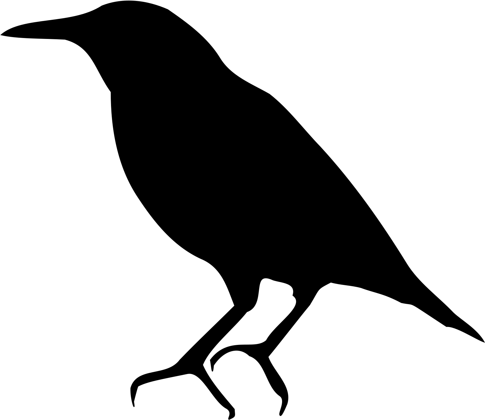 European Starling Silhouette - Portable Network Graphics (1855x2400)