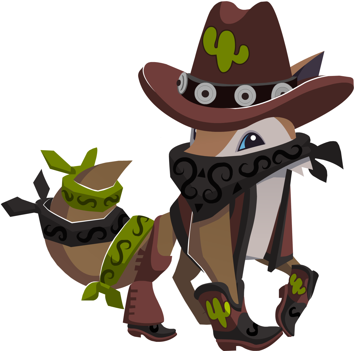Wild West Set Coyote - Animal Jam Coyote (1432x1419)