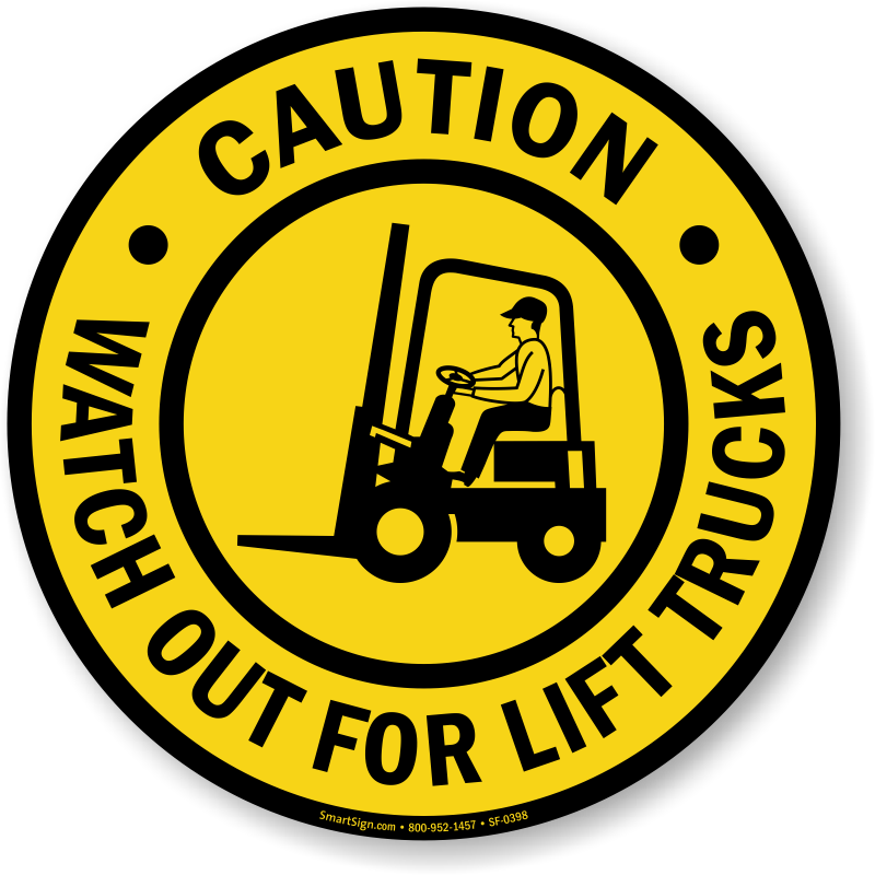 Caution Watch Out For Lift Trucks Floor Sign - Temporarily Out Of Stock (800x800)