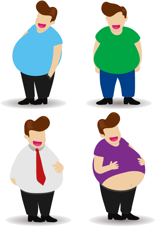 Fat Male Illustration - Fat Guy Vector Art (647x774)