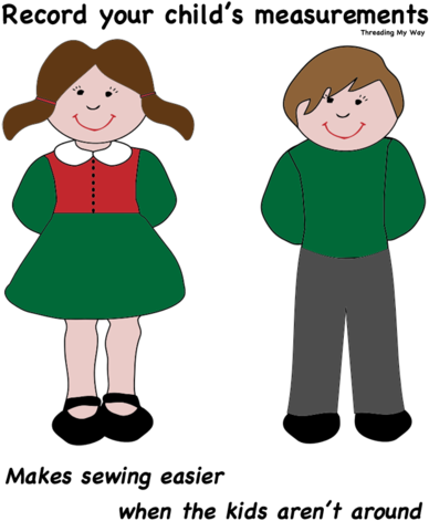 Measurement Chart Template - Clip Art Boy And Girl (400x496)