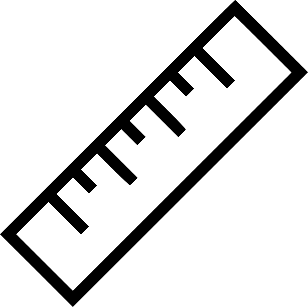 Traight Ruler Editor Measurement School Math Graphic - Dimension Icon (980x978)