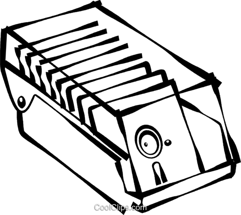 Floppy Disk Holders Royalty Free Vector Clip Art Illustration - Technical Drawing (480x428)