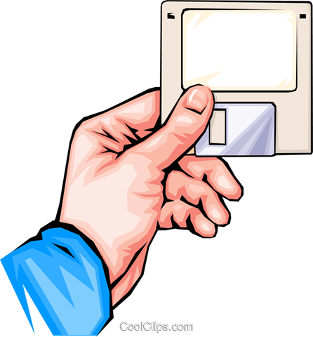 Hand With Floppy Disk Royalty Free Vector Clip Art - Hand With Floppy Disk Royalty Free Vector Clip Art (446x480)