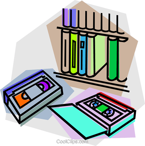 Video Tape Library Royalty Free Vector Clip Art Illustration - Clip Art (476x480)