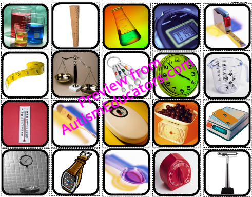 "units Of Measure & Tools" Sorting/flashcards For Autism - Cooking Measurements (500x500)