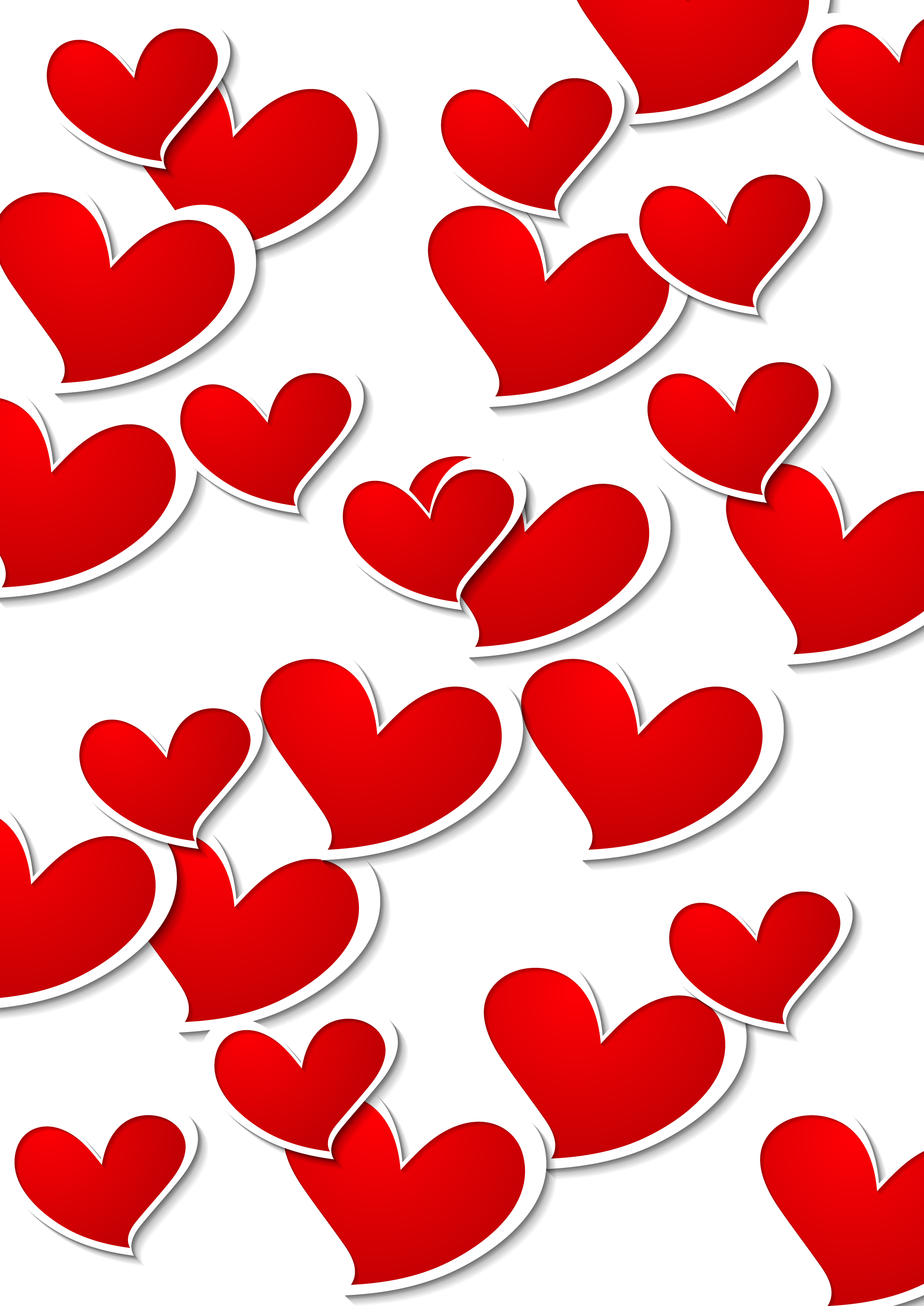 Transparent Red White Hearts Decorative Png Picture - Valentines Day Hearts Png (2000x2827)