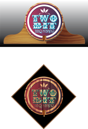 Logo Design By Therealgone84 For Two Bit Bbq N' Brew - Badge (300x442)
