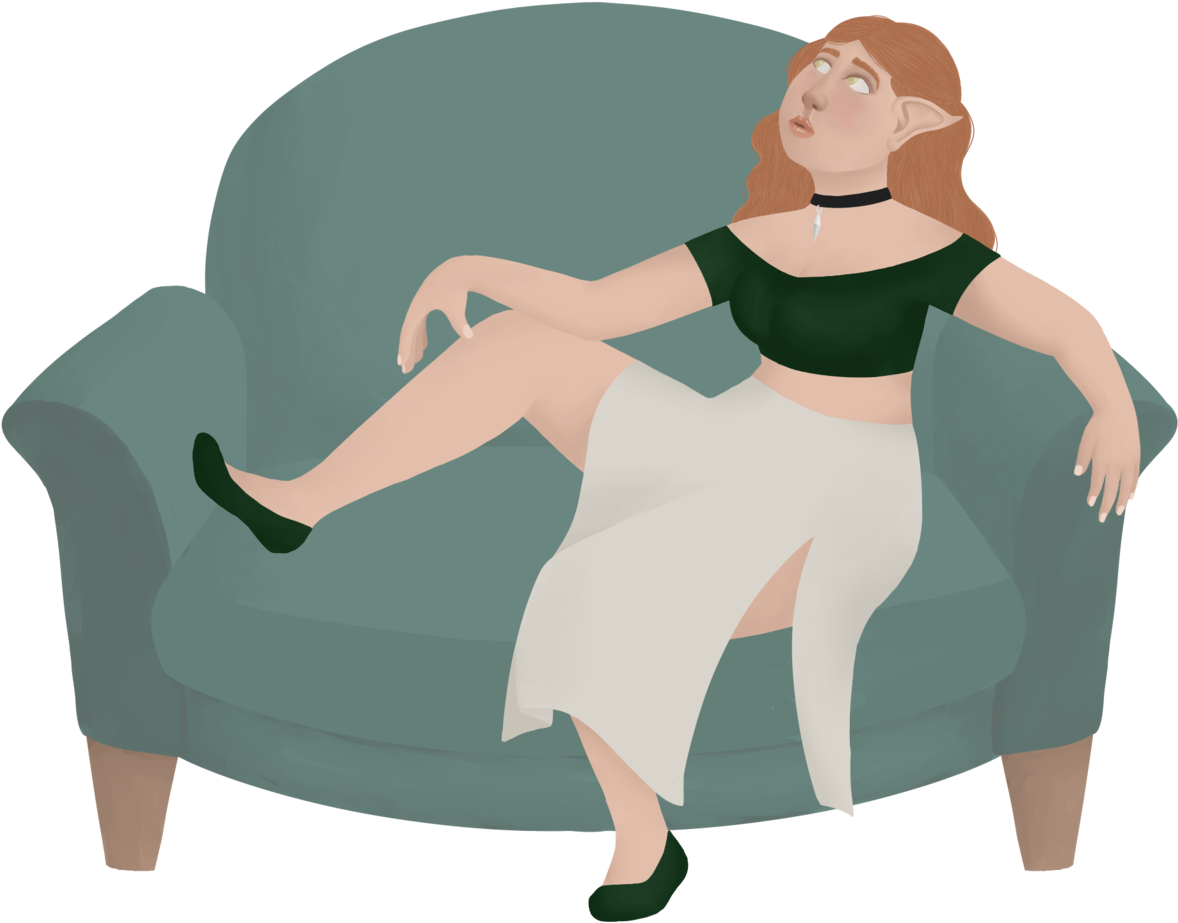 I'm Challenging Myself With My Art Style I Worked Soooo - Sitting (1280x1280)