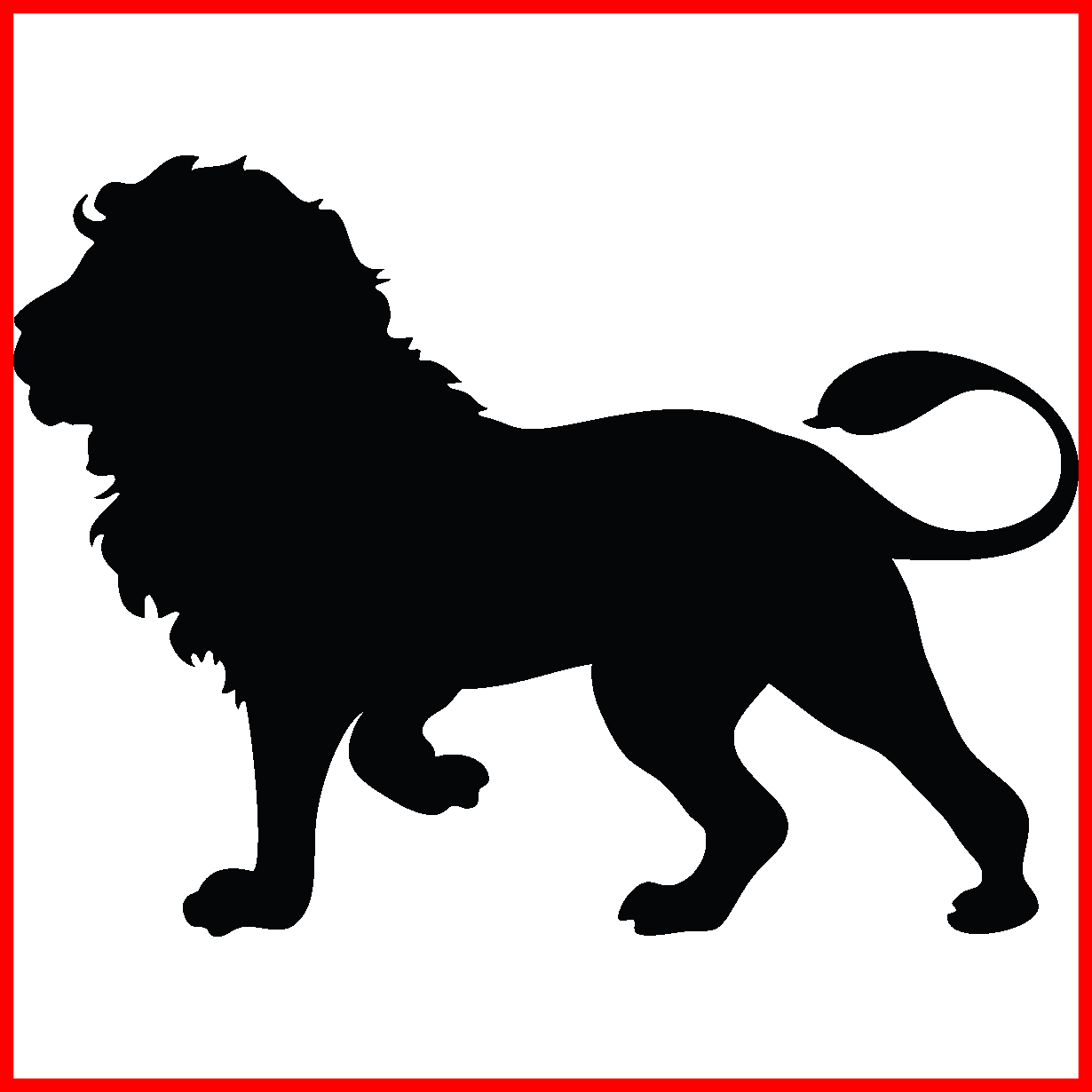 28 Collection Of Lion Clipart Black And White High - Lion Silhouette (1230x1230)