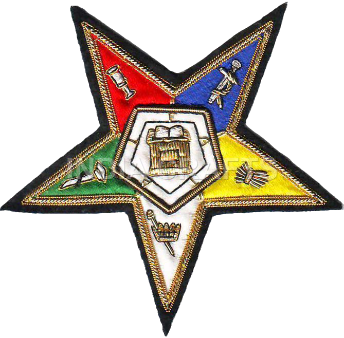Hand Embroidered Masonic Emblem - Order Of The Eastern Star Clip Art (669x658)