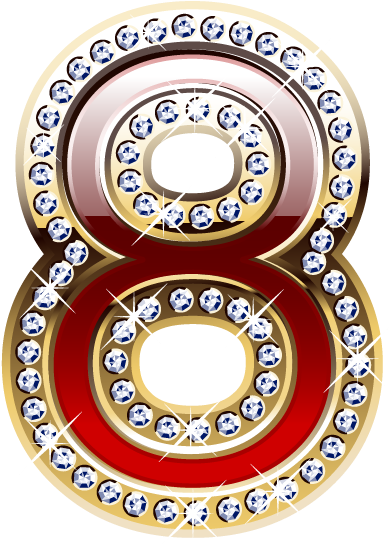 精致镶钻数字8 - Number Eight Gold (542x588)